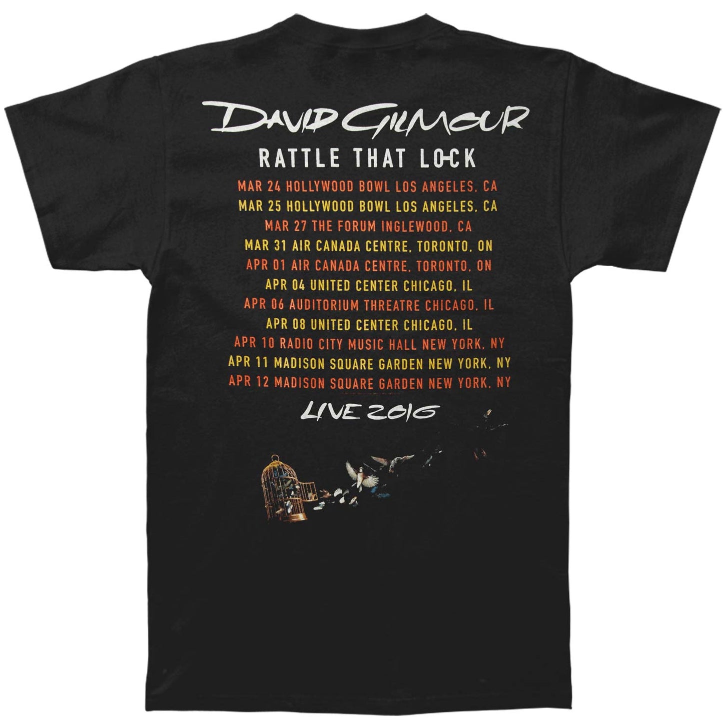 Pink Floyd David Gilmour Brush Stroke 2016 Tour T-shirt