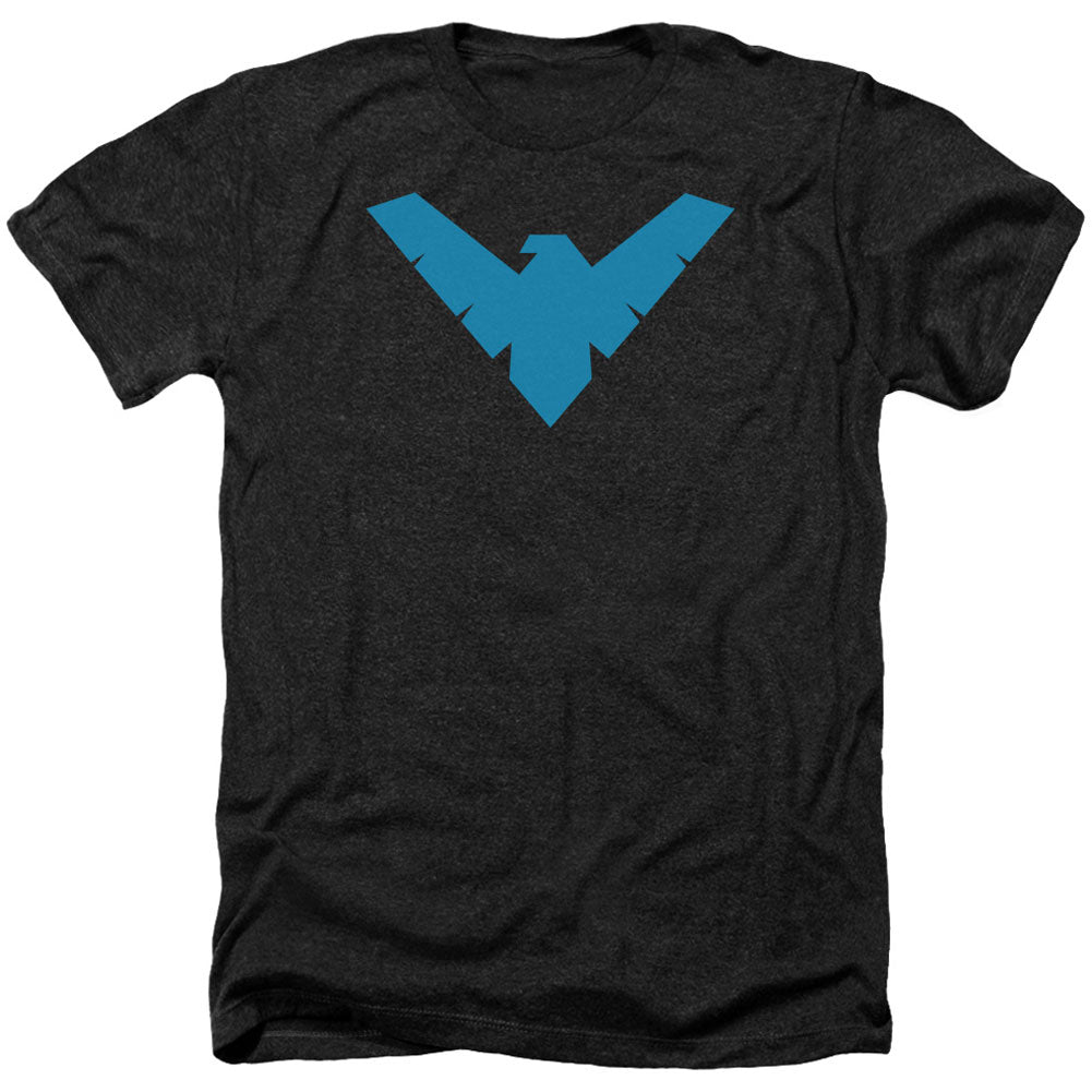 Batman Nightwing Symbol Adult Heather 40% Poly T-shirt