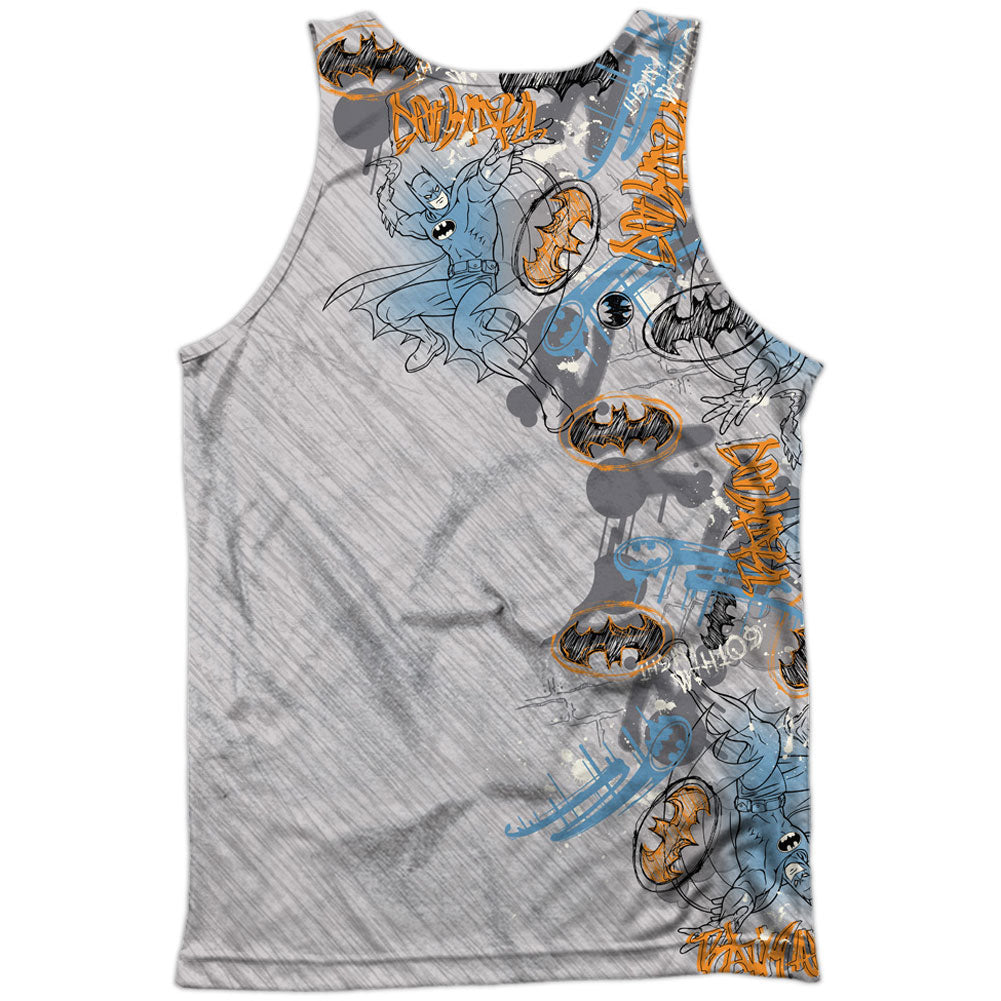 Batman Gotham Knight Sketchy 100% Poly Front/Back Print Mens Tank