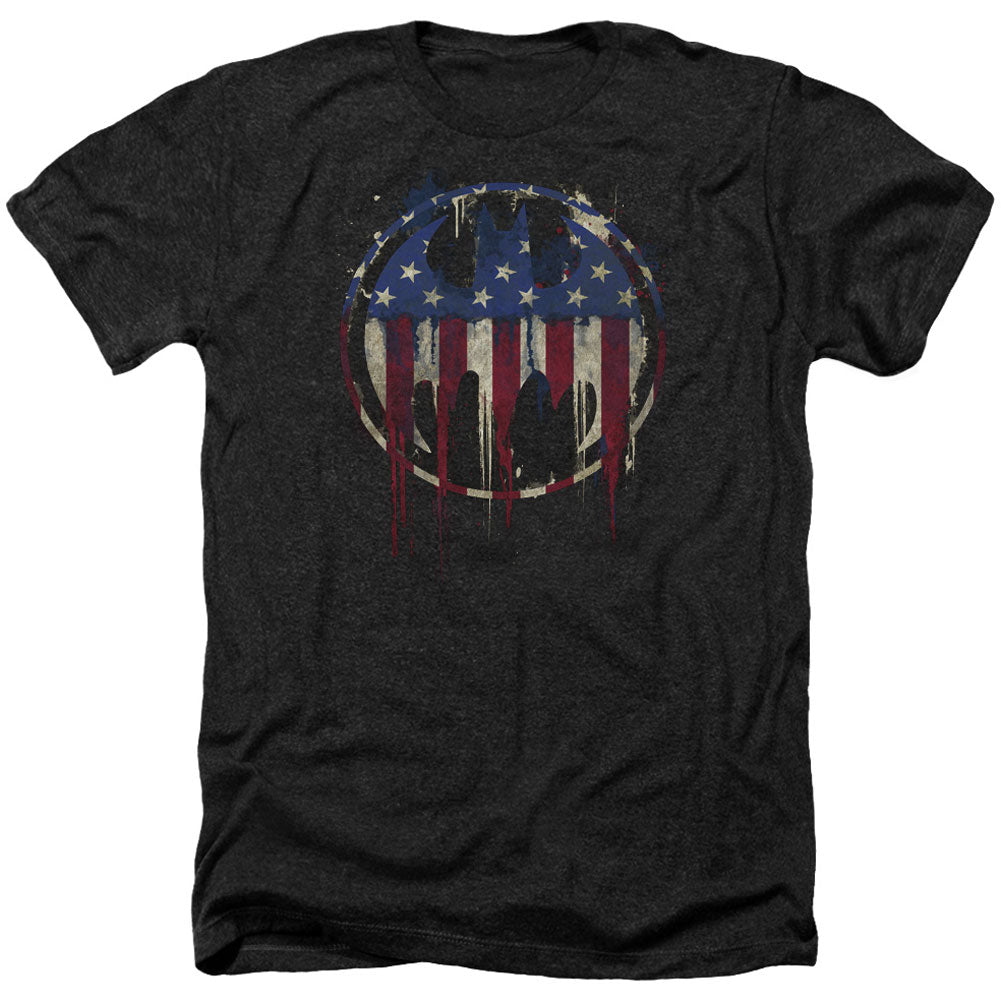 Batman Bleeding Signal Adult Heather 40% Poly T-shirt