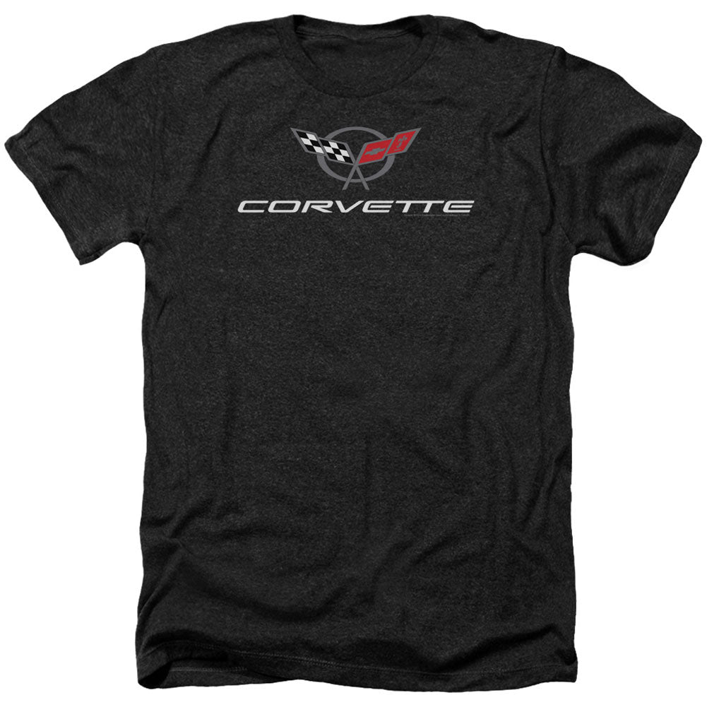 Chevy Corvette Modern Emblem Adult Heather 40% Poly T-shirt