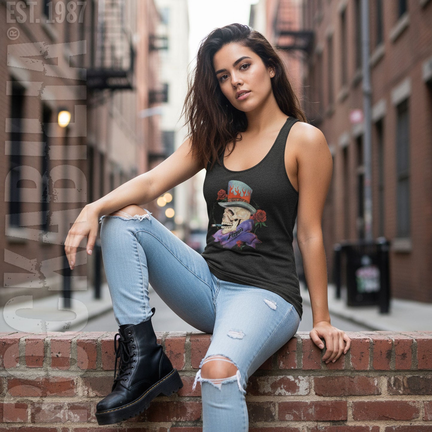 Skull Smokin Poison Womens Tank Alt 2