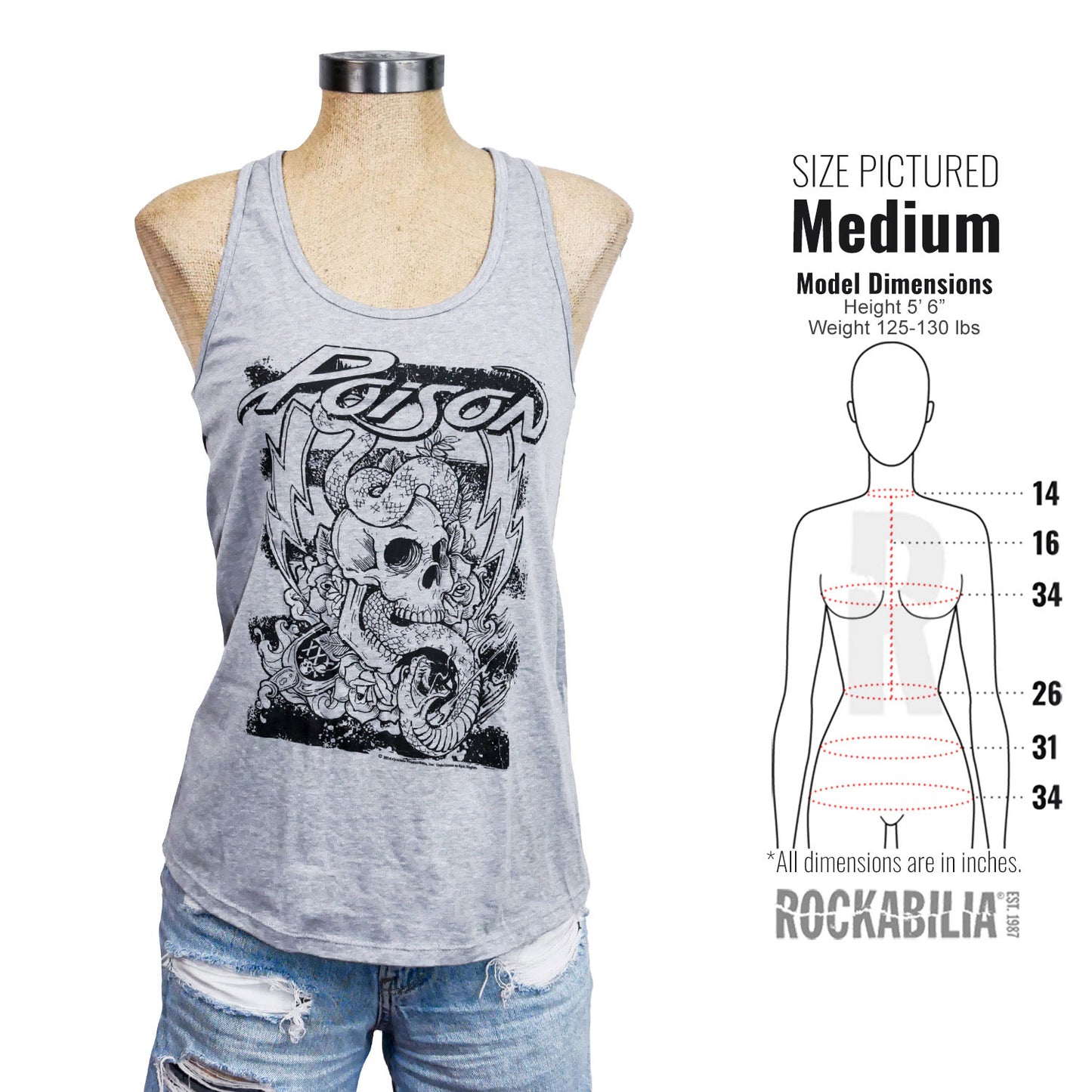 Poison Skull Snake Lightning Womens Tank Alt 3