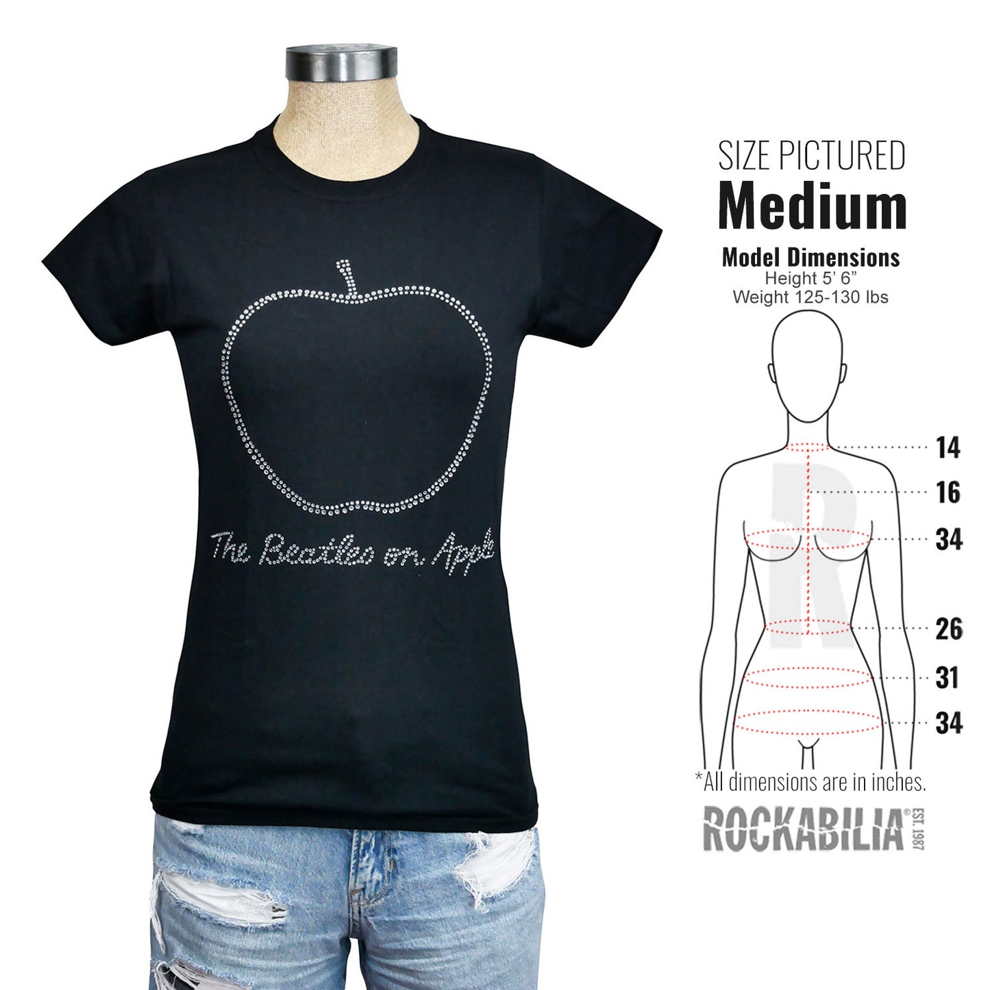 Beatles On Apple (Diamante) Junior Top Alt 3
