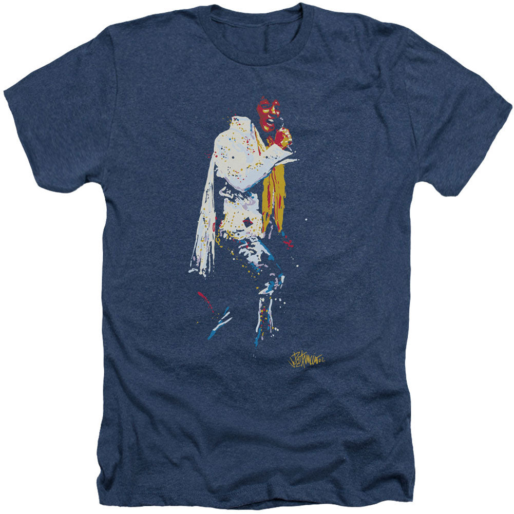 Elvis Presley Yellow Scarf Adult Heather 40% Poly T-shirt Front