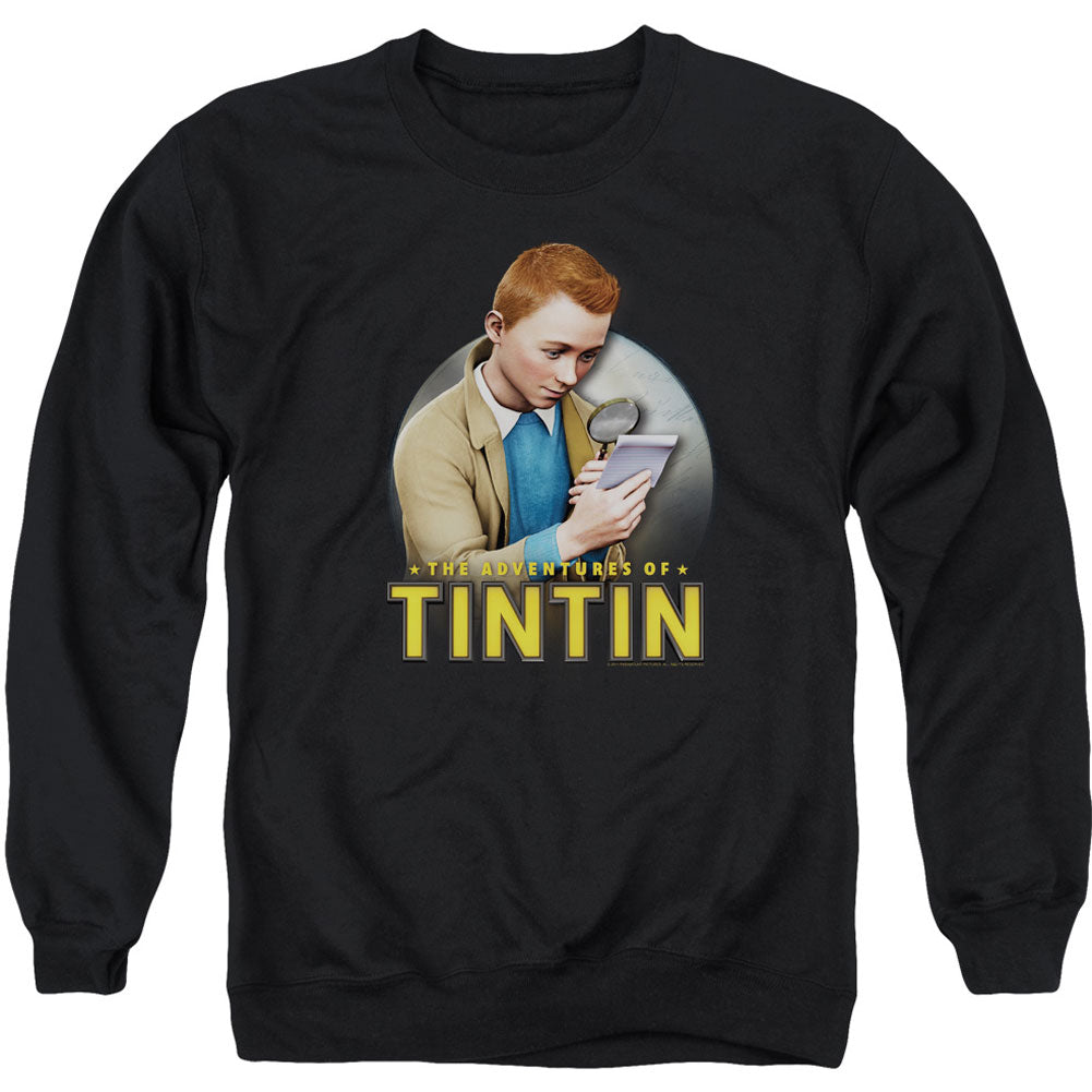Tintin Looking For Answers Adult Sweatshirt Front