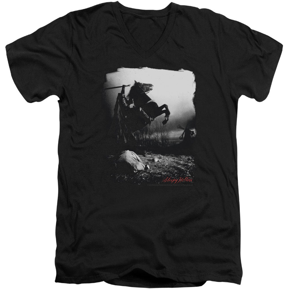 Sleepy Hollow Foggy Night Adult V-Neck Slim Fit T-shirt Front