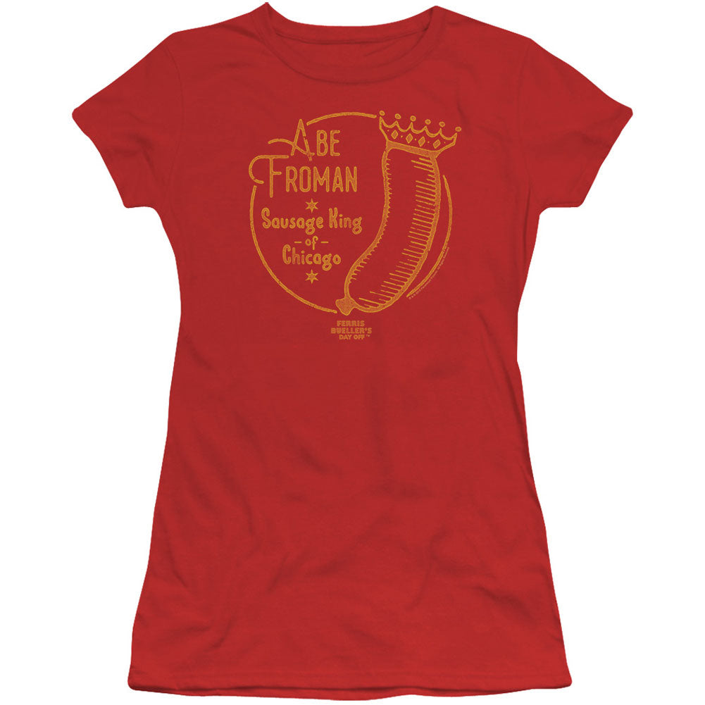 Ferris Bueller's Day Off Abe Froman Cap Sleeve Junior Top Front
