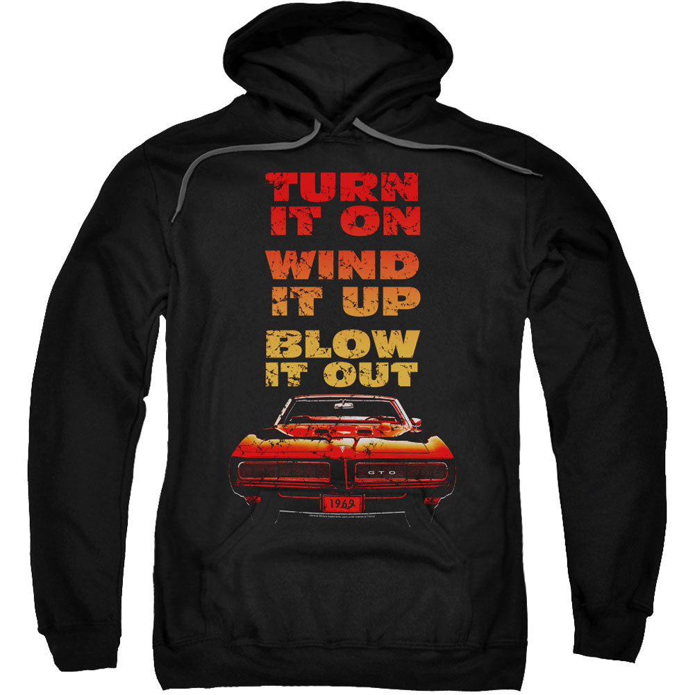 Pontiac Blow It Out Gto Adult 25% Poly Hooded Sweatshirt Front