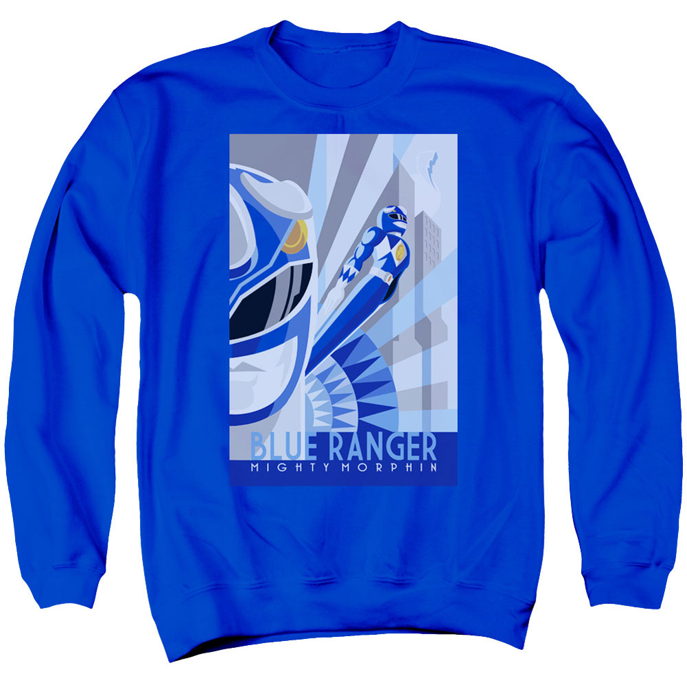 Power Rangers Blue Ranger Deco Adult Sweatshirt Front