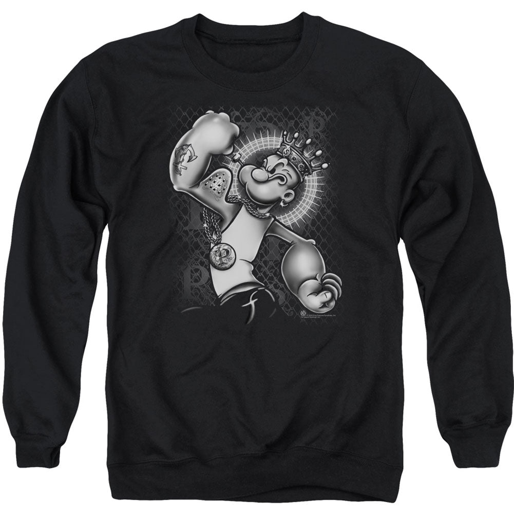 Popeye Spinach King Adult Sweatshirt Front