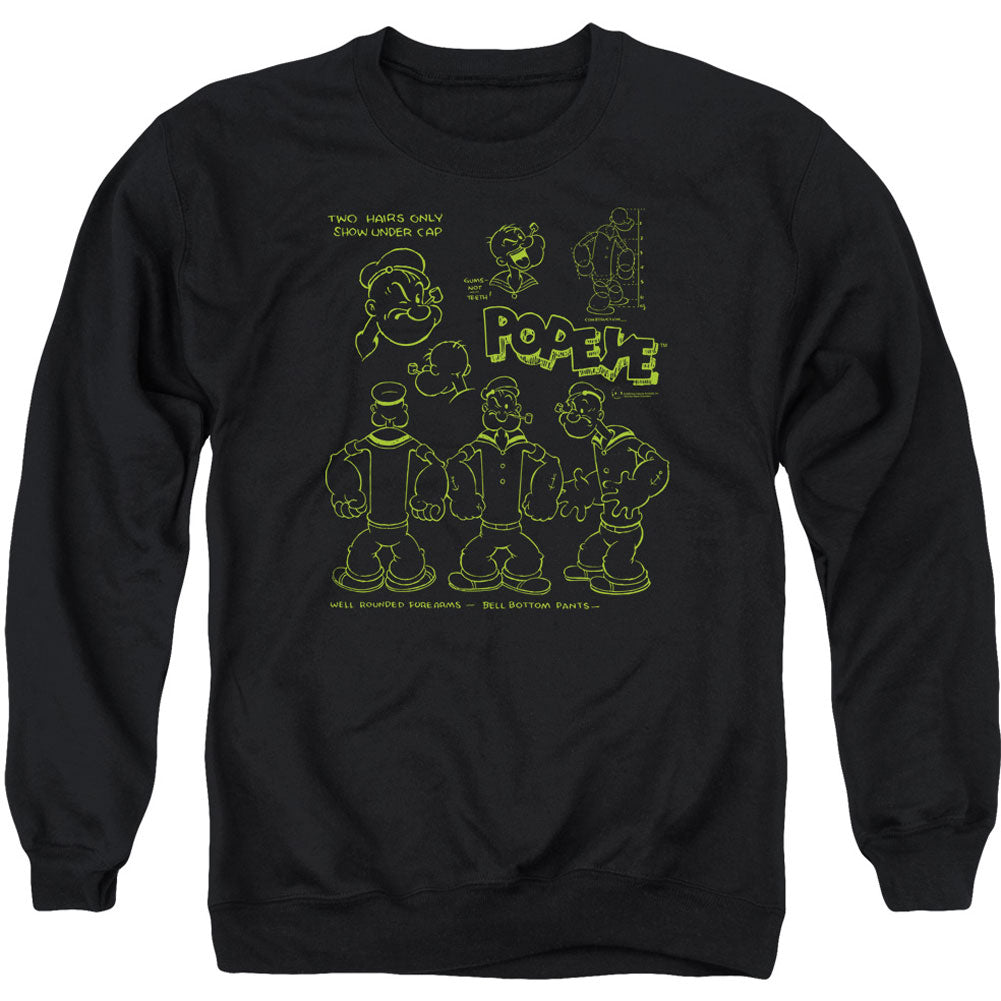 Popeye We Can Rebuild Him Adult Sweatshirt Front