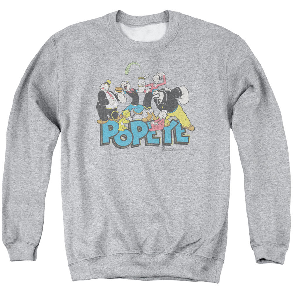 Popeye The Gang Adult Sweatshirt Front
