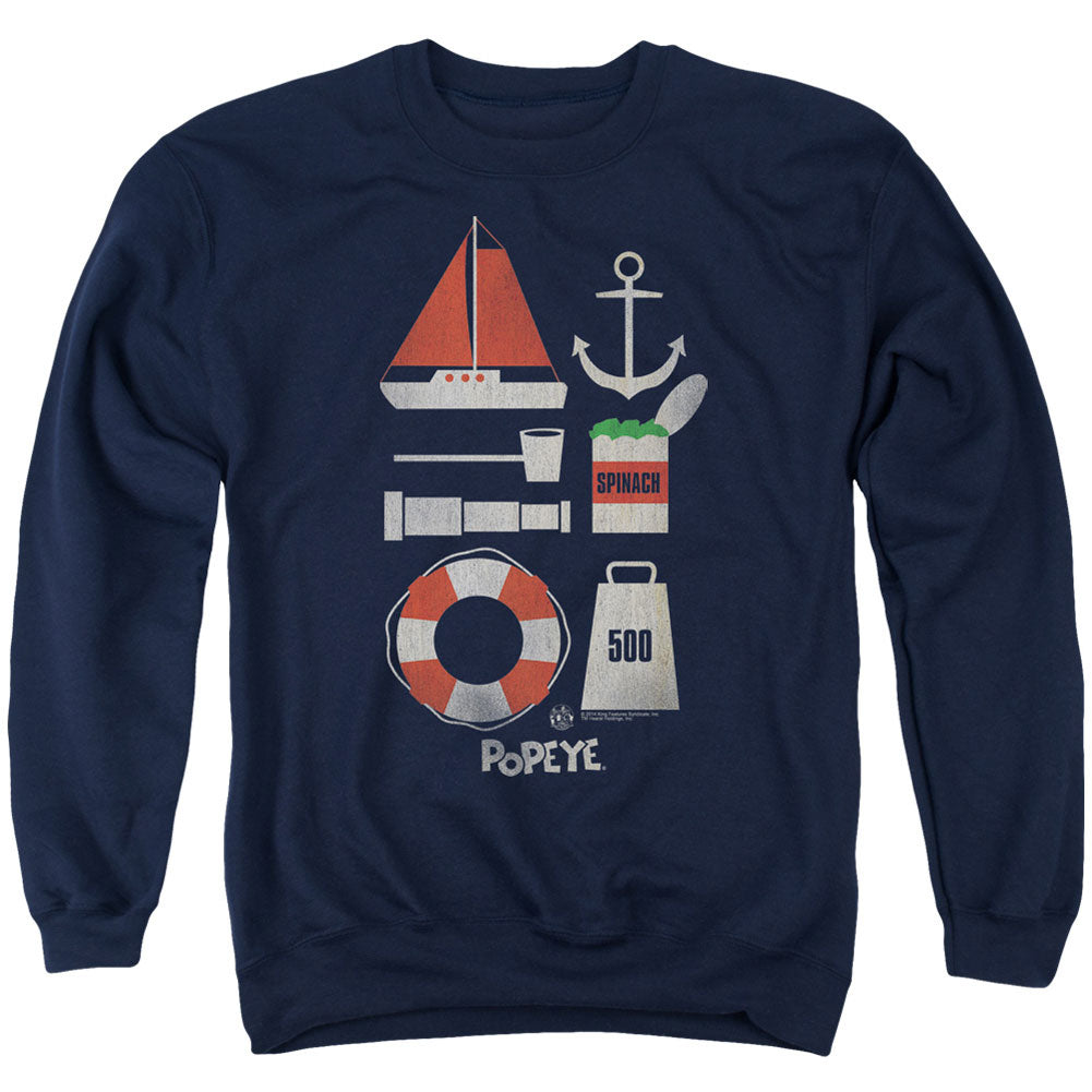 Popeye Items Adult Sweatshirt Front