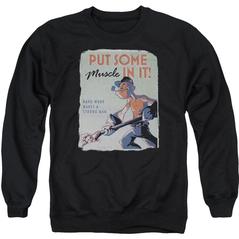 Popeye Hard Work Adult Sweatshirt Front