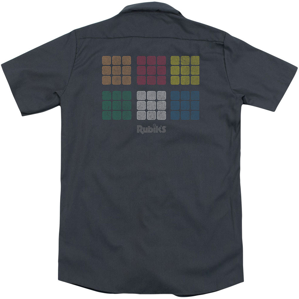 Rubik's Cube Minimal Squares(Back Print) Workshirt Back