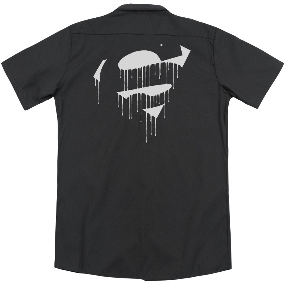 Superman Dripping Shield (Back Print) Workshirt Back