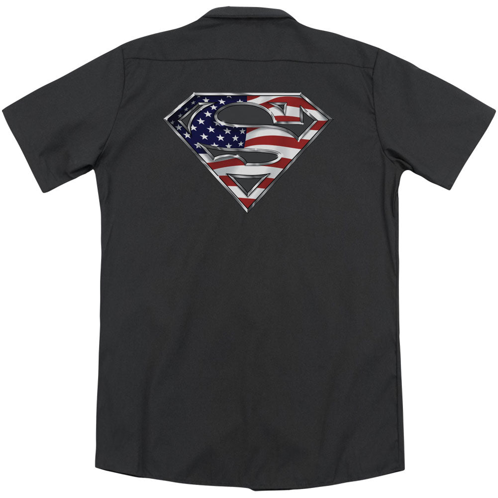 Superman All American Shield(Back Print) Workshirt Back