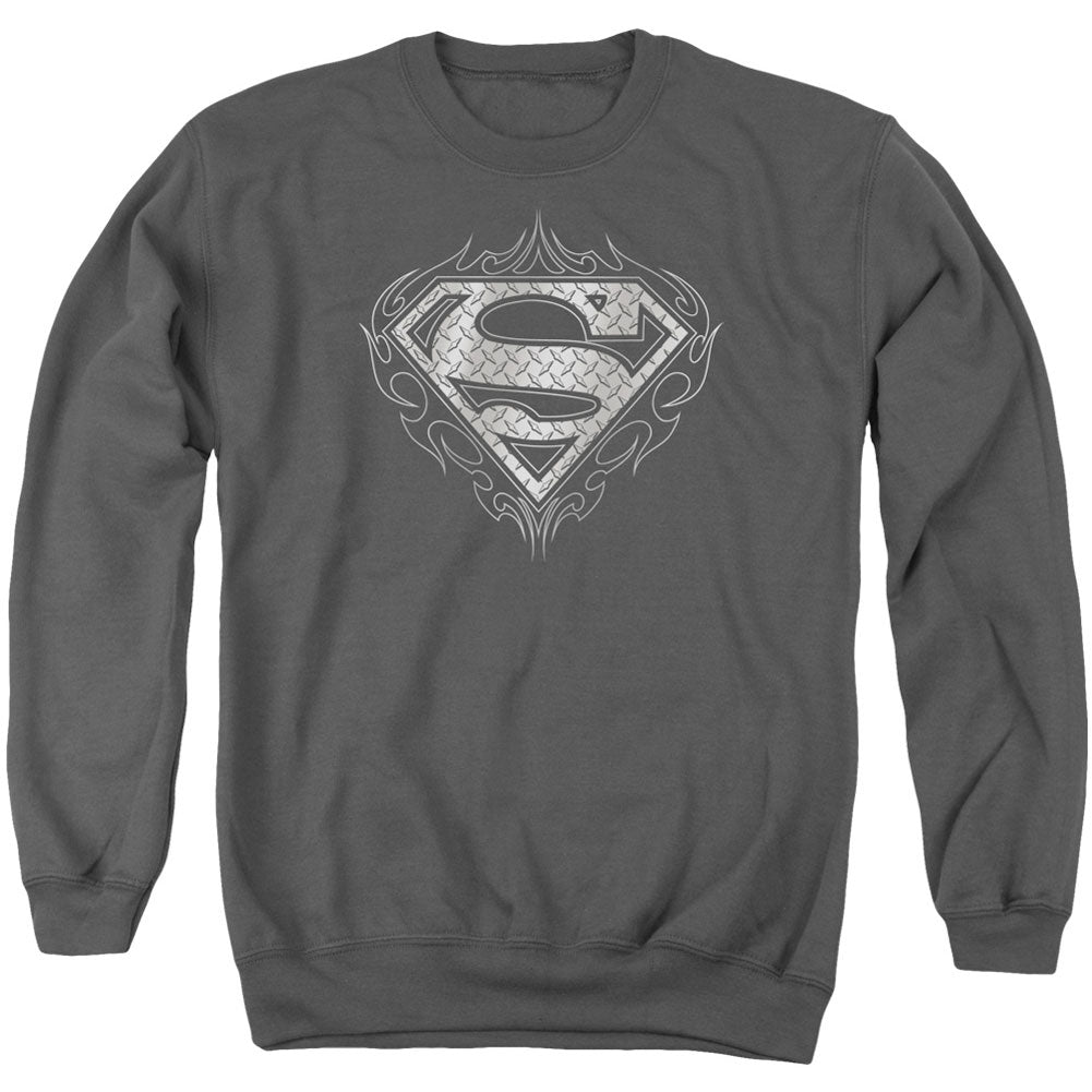 Superman Tribal Steel Logo Adult Sweatshirt Front