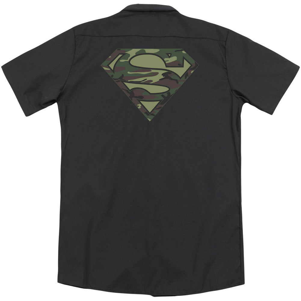 Superman Camo Logo (Back Print) Workshirt Back