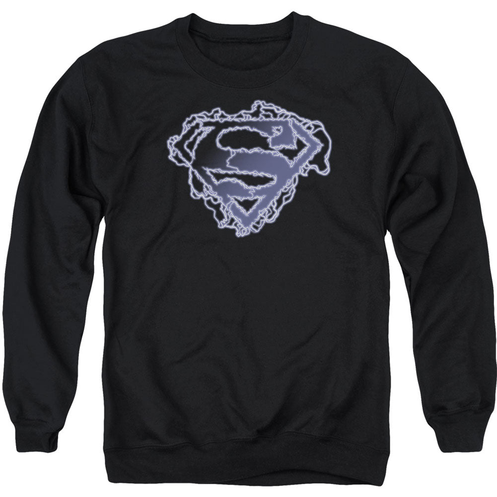 Superman Electric Supes Shield Adult Sweatshirt Front