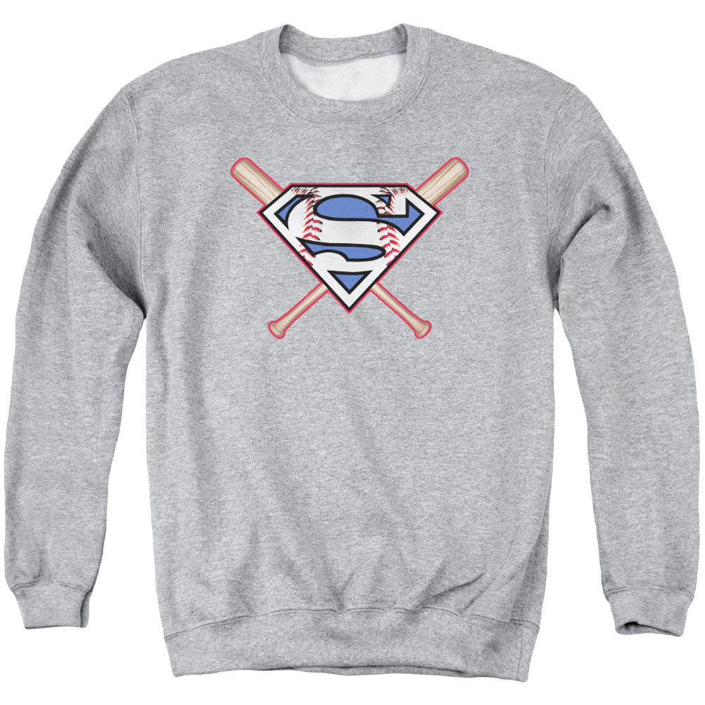 Superman Crossed Bats Adult Sweatshirt Front