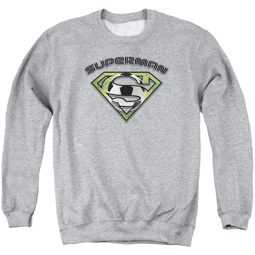 Superman Soccer Shield Adult Sweatshirt Front