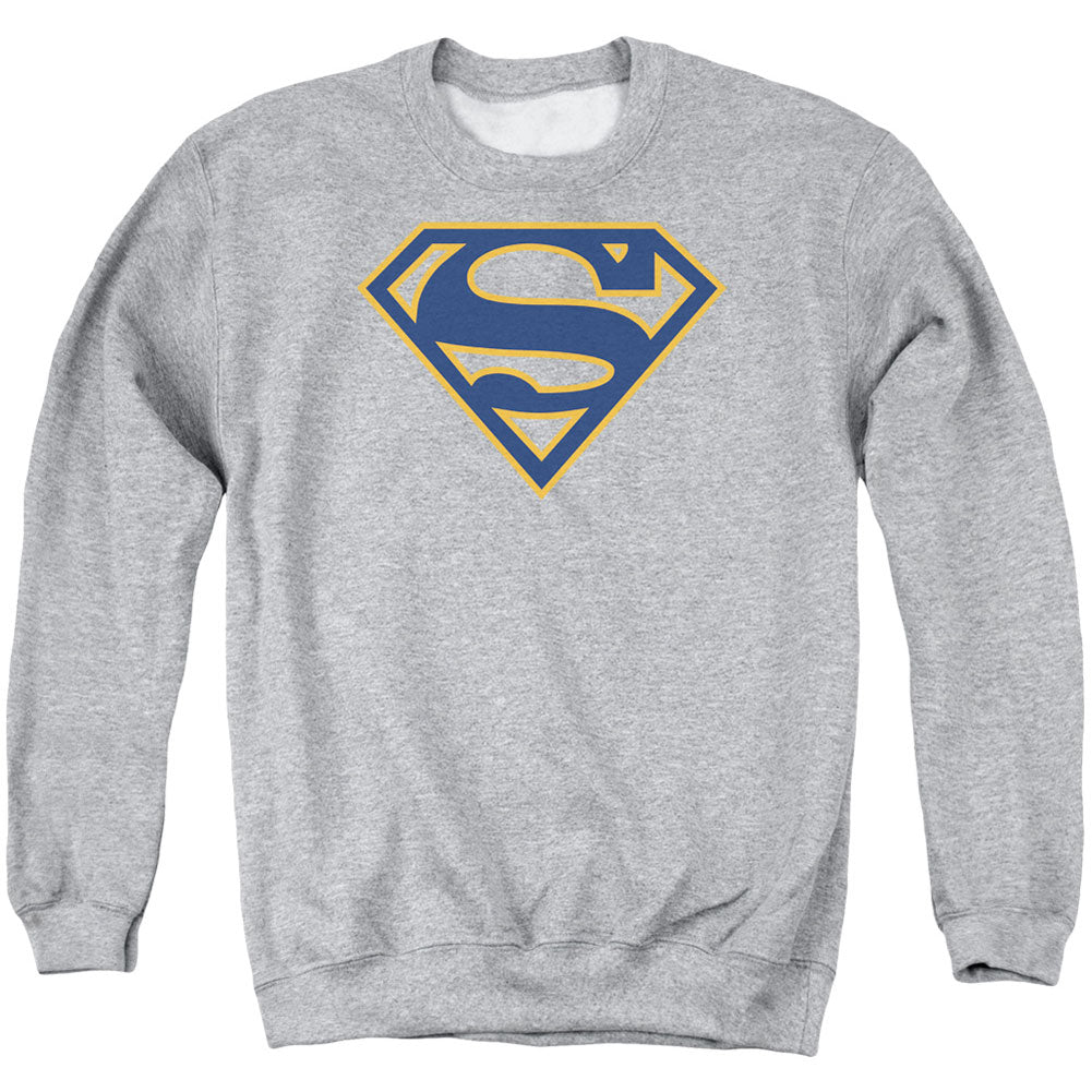 Superman Navy & Orange Shield Adult Sweatshirt Front