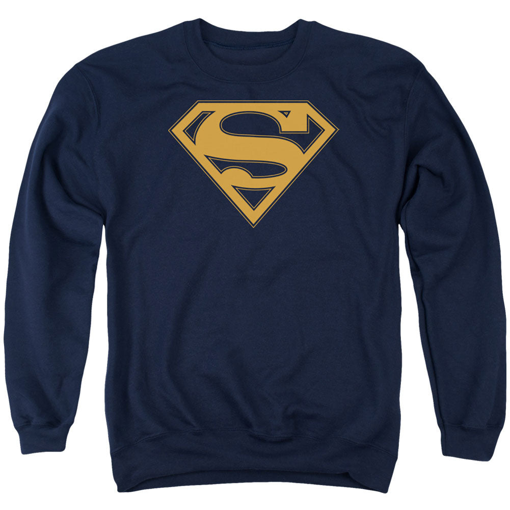 Superman Navy & Orange Shield Adult Sweatshirt Front