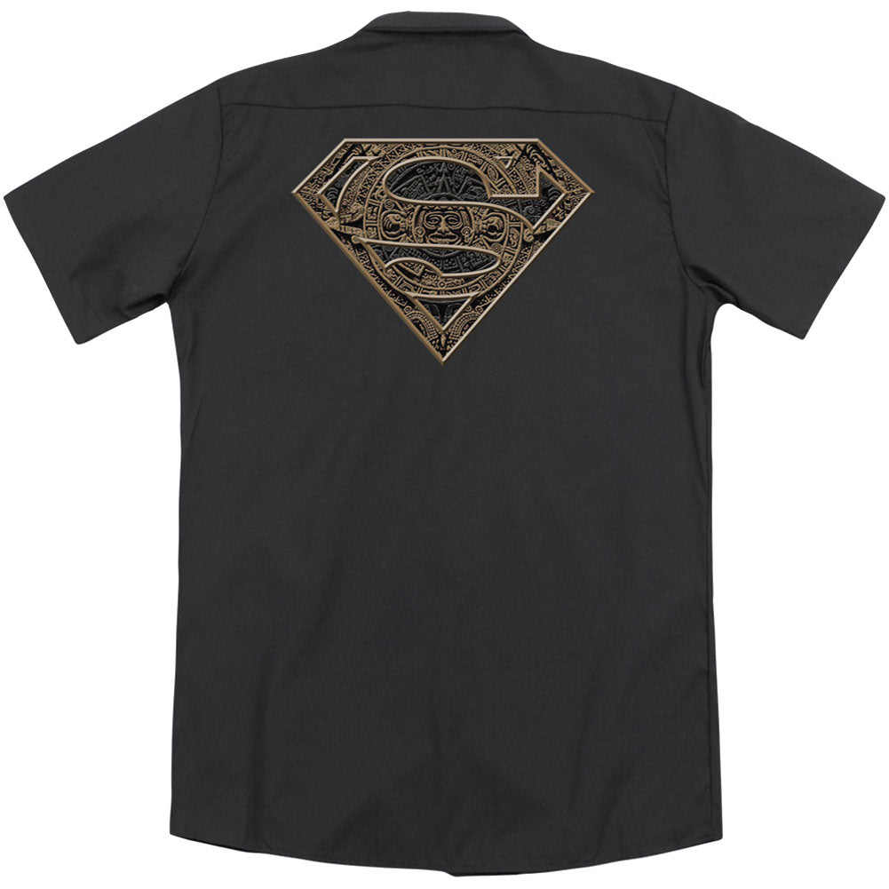 Superman Aztec Shield (Back Print) Workshirt Back