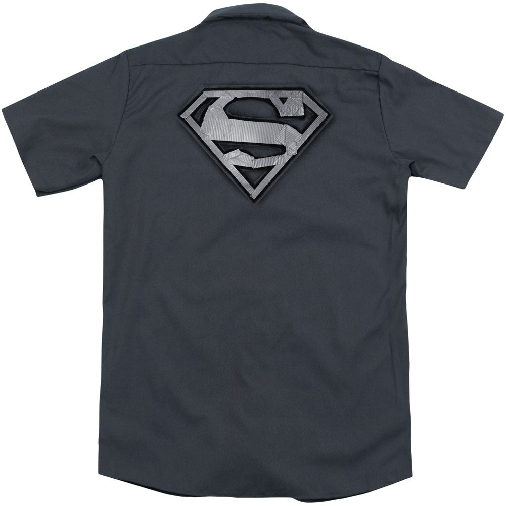 Superman Duct Tape Shield (Back Print) Workshirt Back