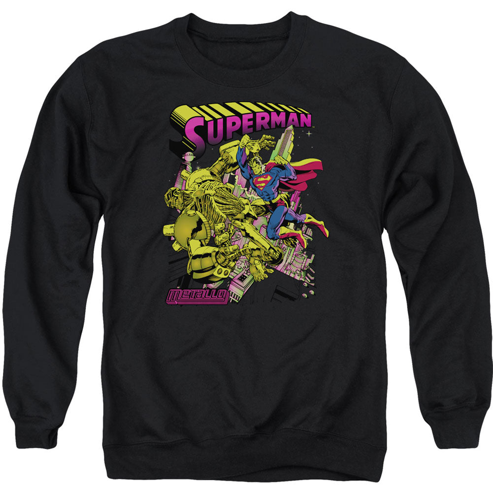 Superman Versus Metallo Blacklight Adult Sweatshirt Front