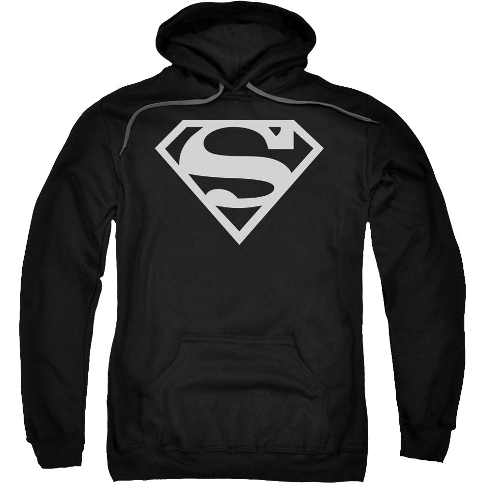Superman Logo Adult 25% Poly Hooded Sweatshirt Front
