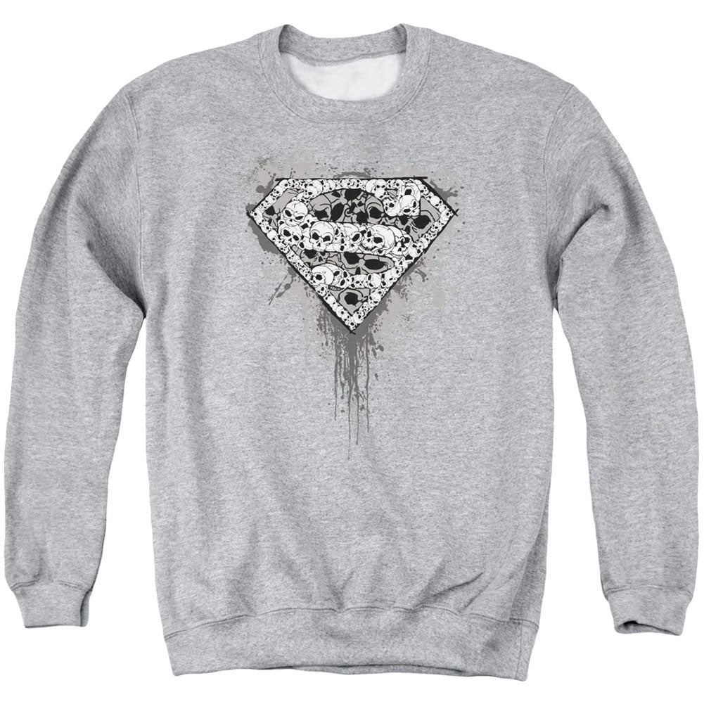 Superman Many Super Skulls Adult Sweatshirt Front