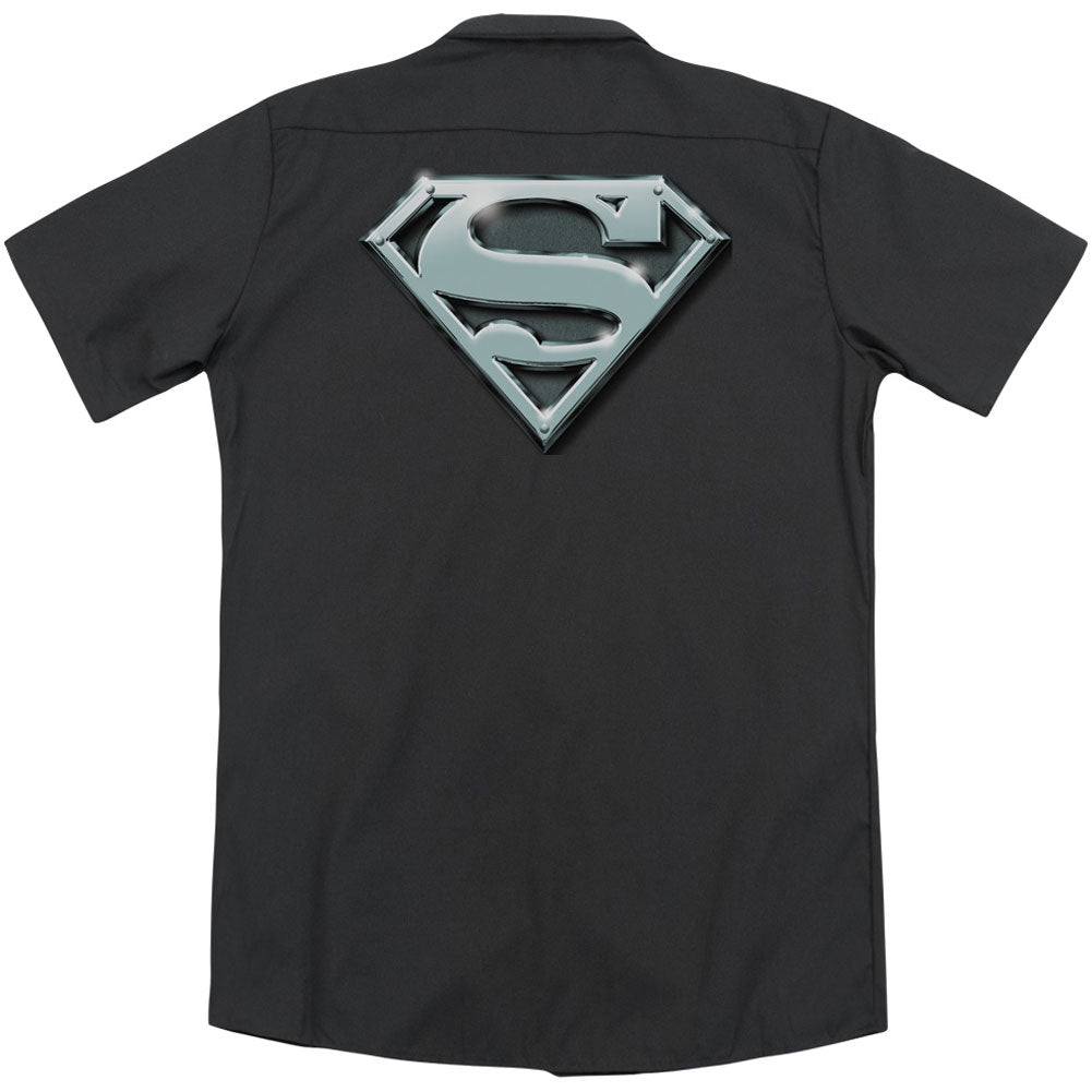 Superman Chrome Shield (Back Print) Workshirt Back