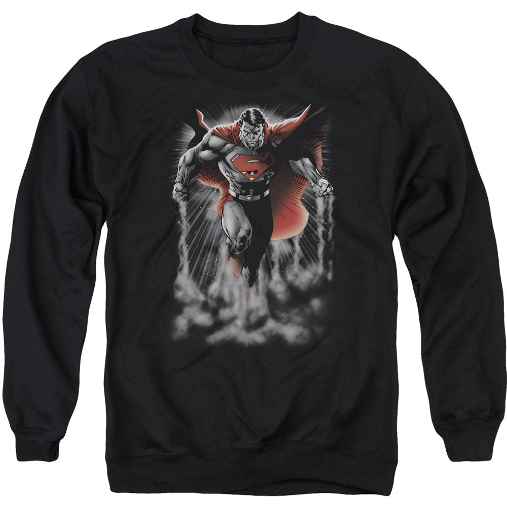 Superman Above The Clouds Adult Sweatshirt Front
