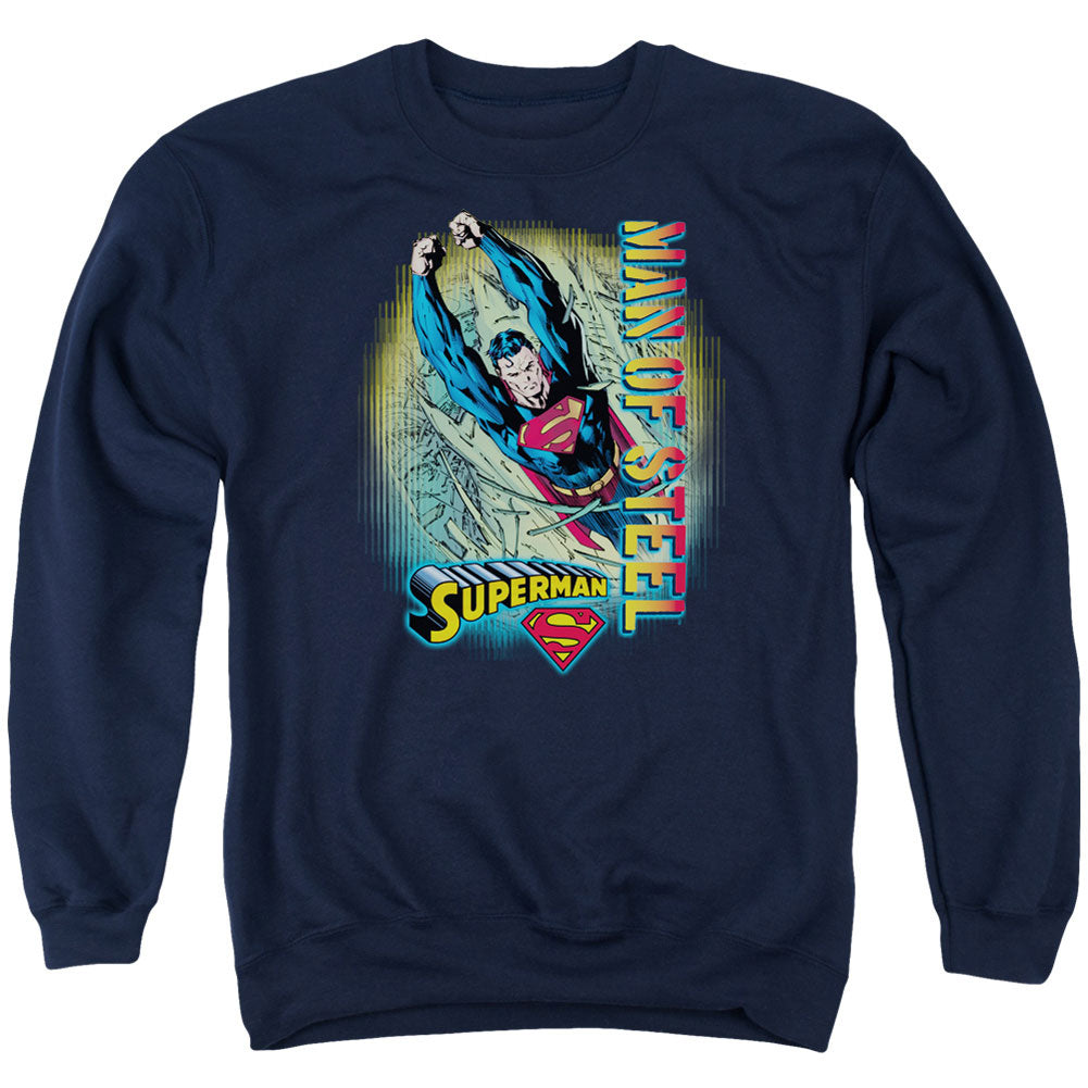 Superman Breakthrough Adult Sweatshirt Front