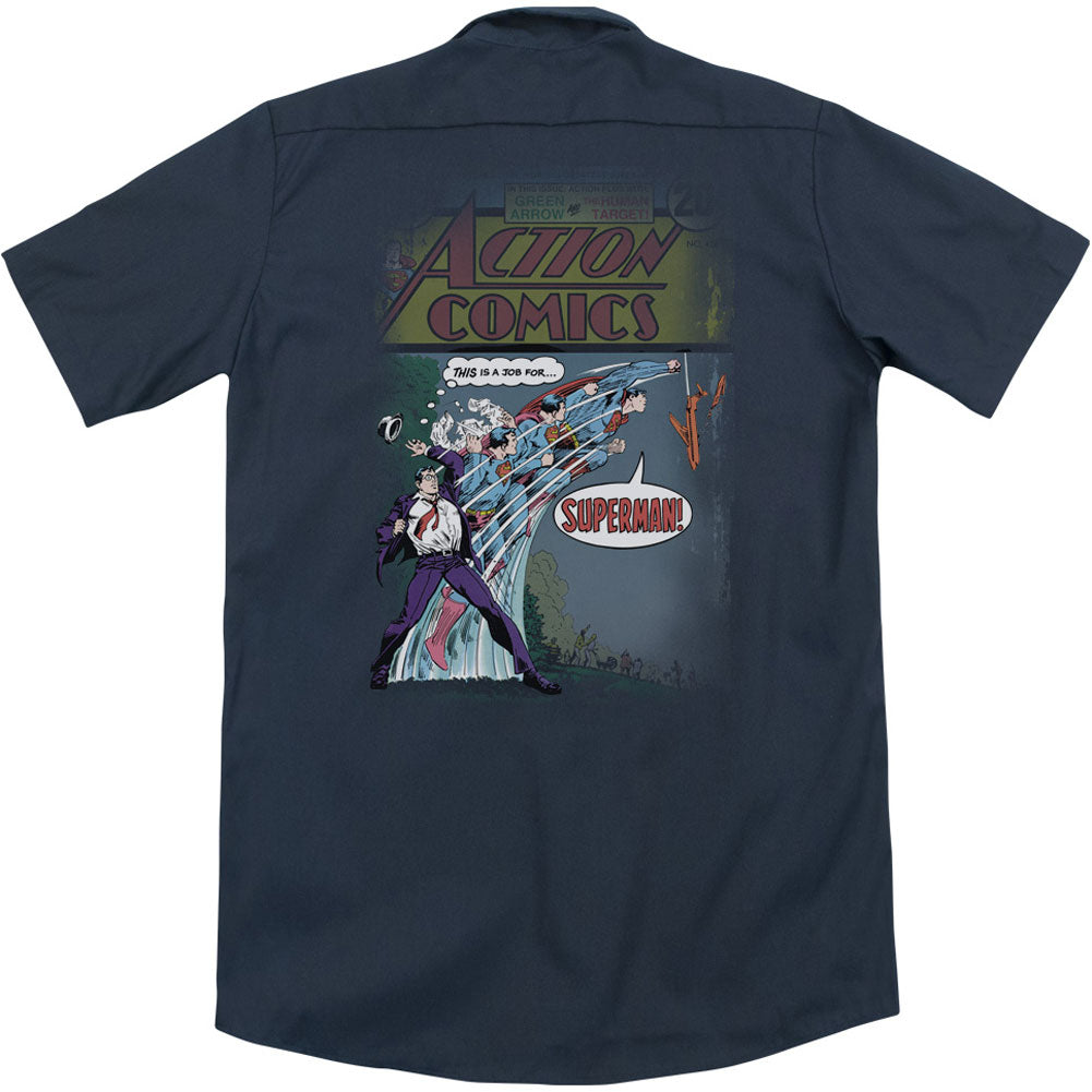 Superman Quick Change (Back Print) Workshirt Back