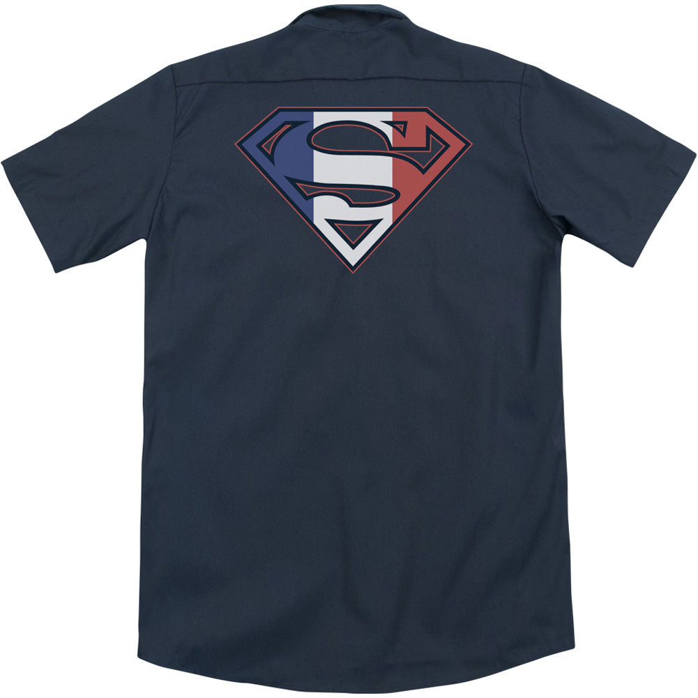 Superman French Shield (Back Print) Workshirt Back