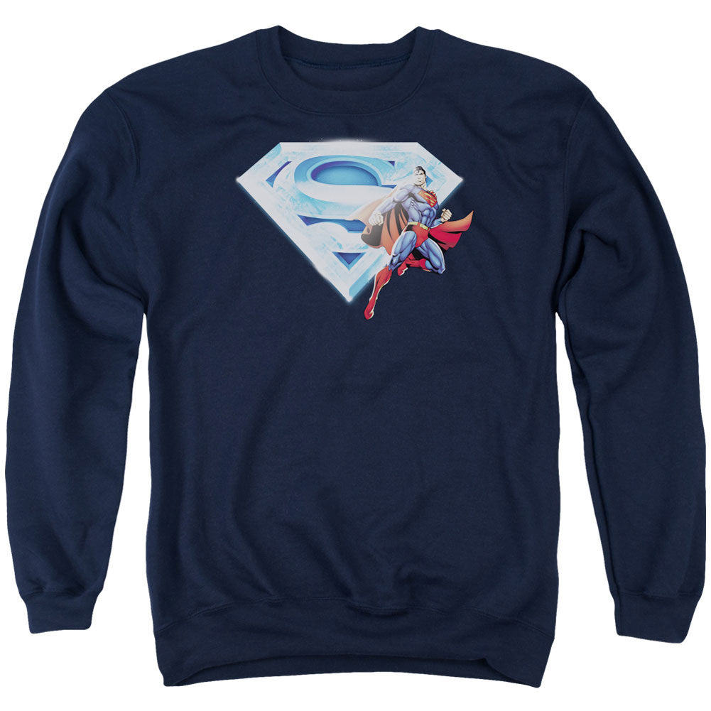 Superman & Crystal Logo Adult Sweatshirt Front
