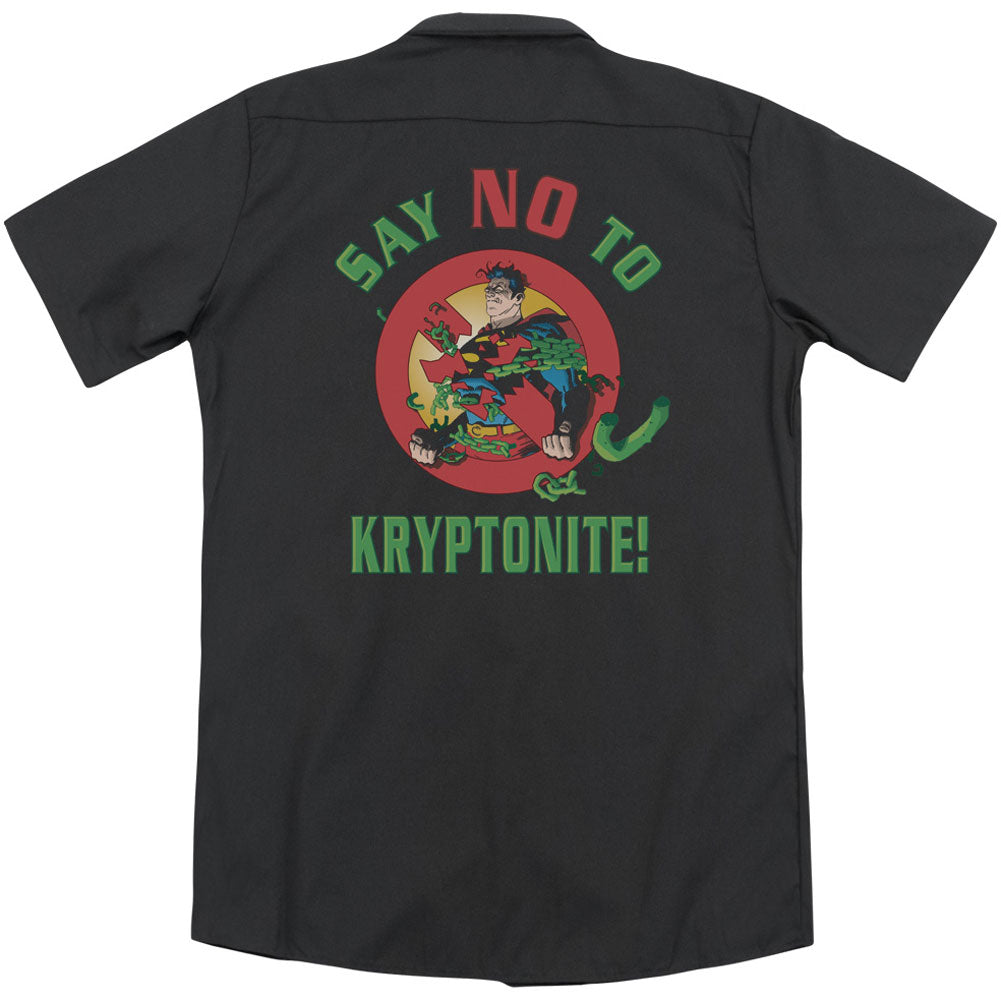 Superman Say No To Kryptonite (Back Print) Workshirt Back
