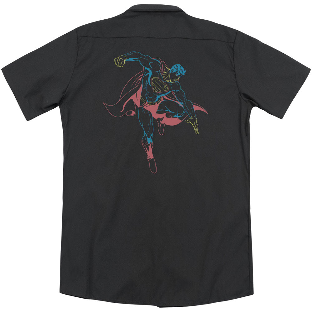 Neon Superman (Back Print) Workshirt Back