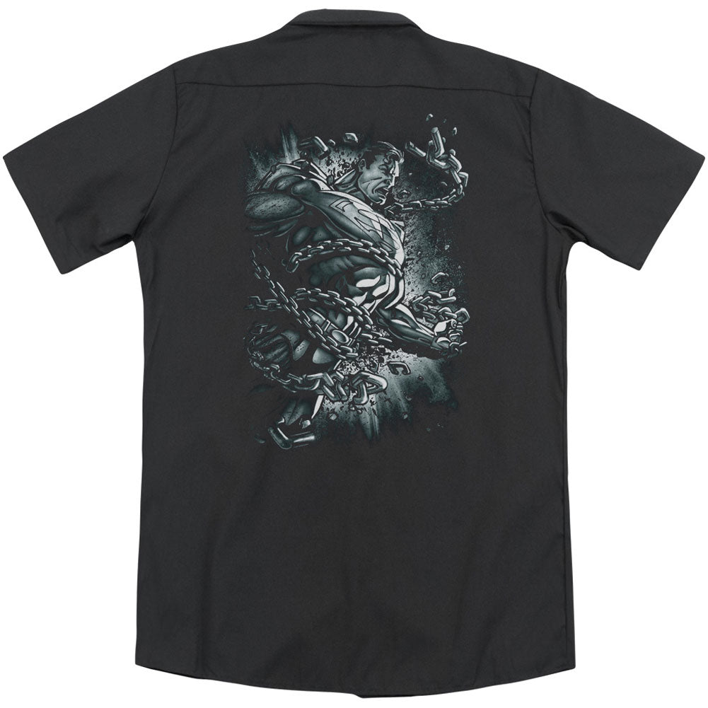 Superman Break Free (Back Print) Workshirt Back