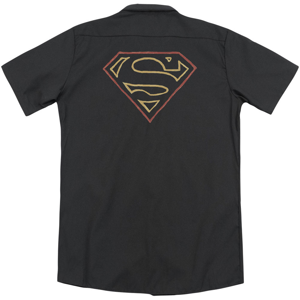 Superman Colored Shield (Back Print) Workshirt Back
