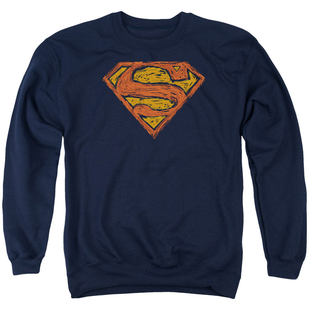 Superman Messy S Adult Sweatshirt Front