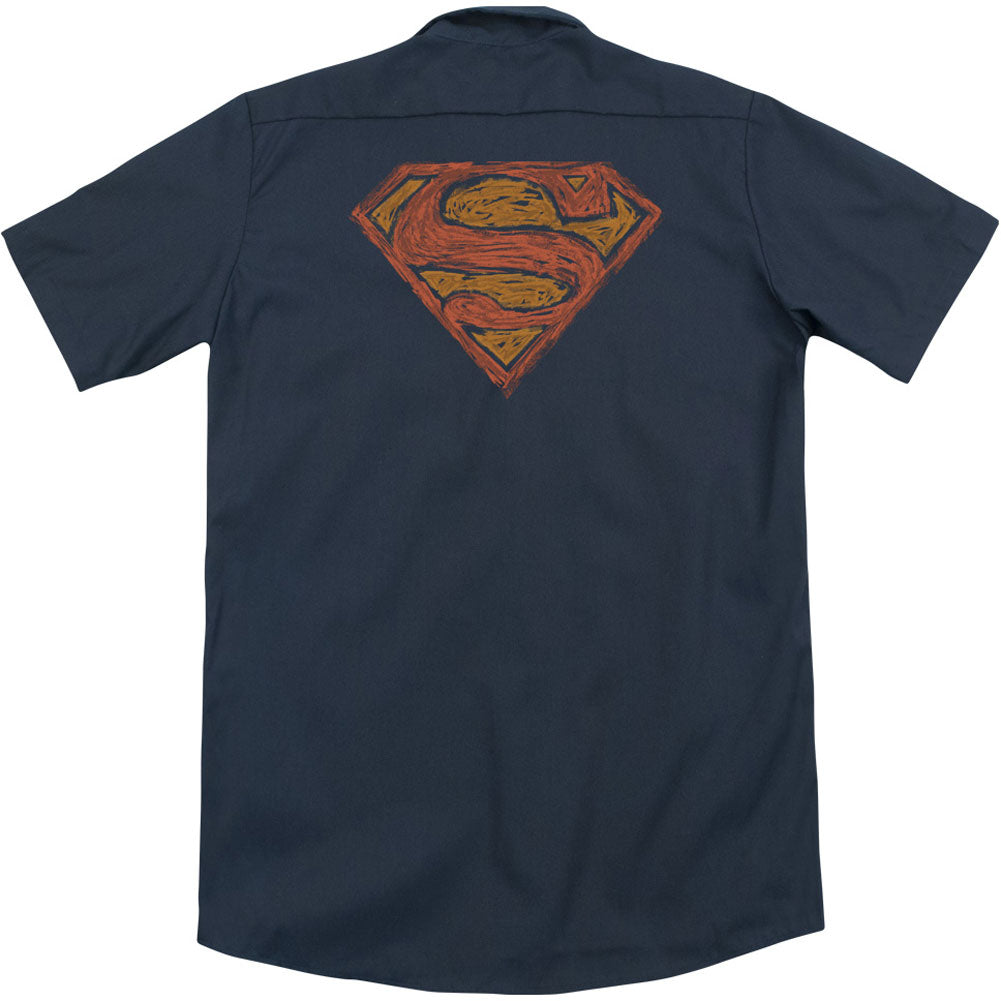 Superman Messy S (Back Print) Workshirt Back