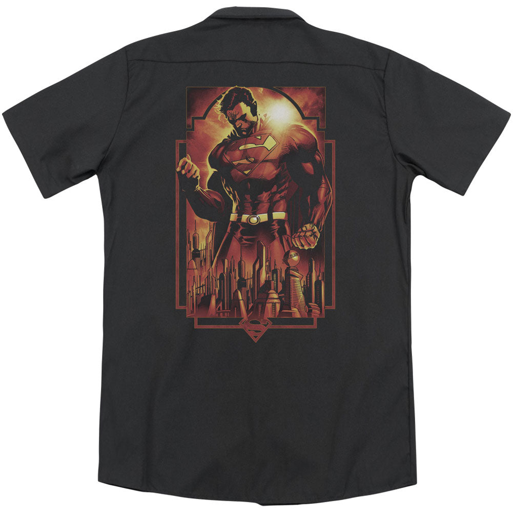 Superman Metropolis Deco (Back Print) Workshirt Back