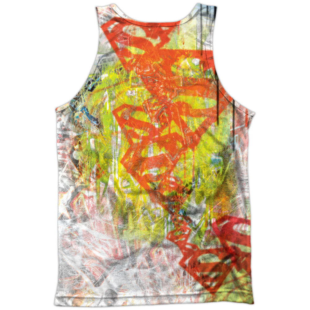 Superman Urban Shields 100% Poly Mens Tank Back