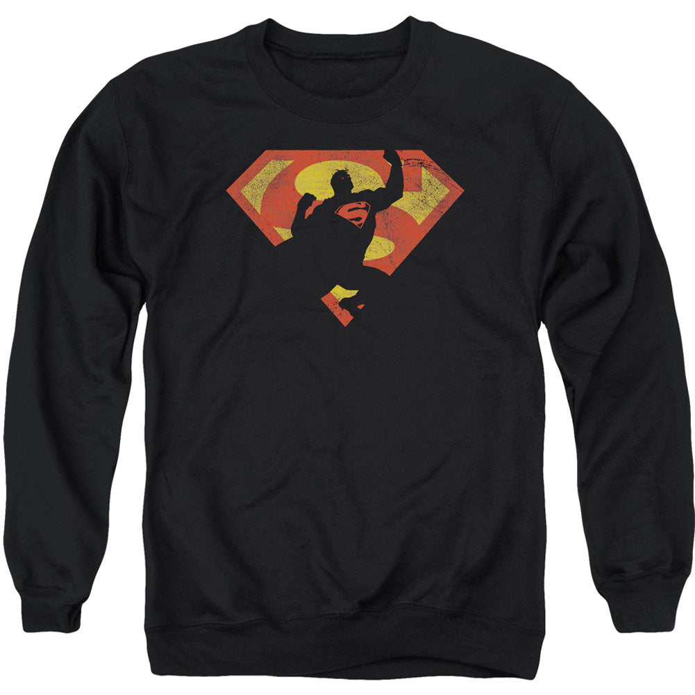 Superman S Shield Knockout Adult Sweatshirt Front