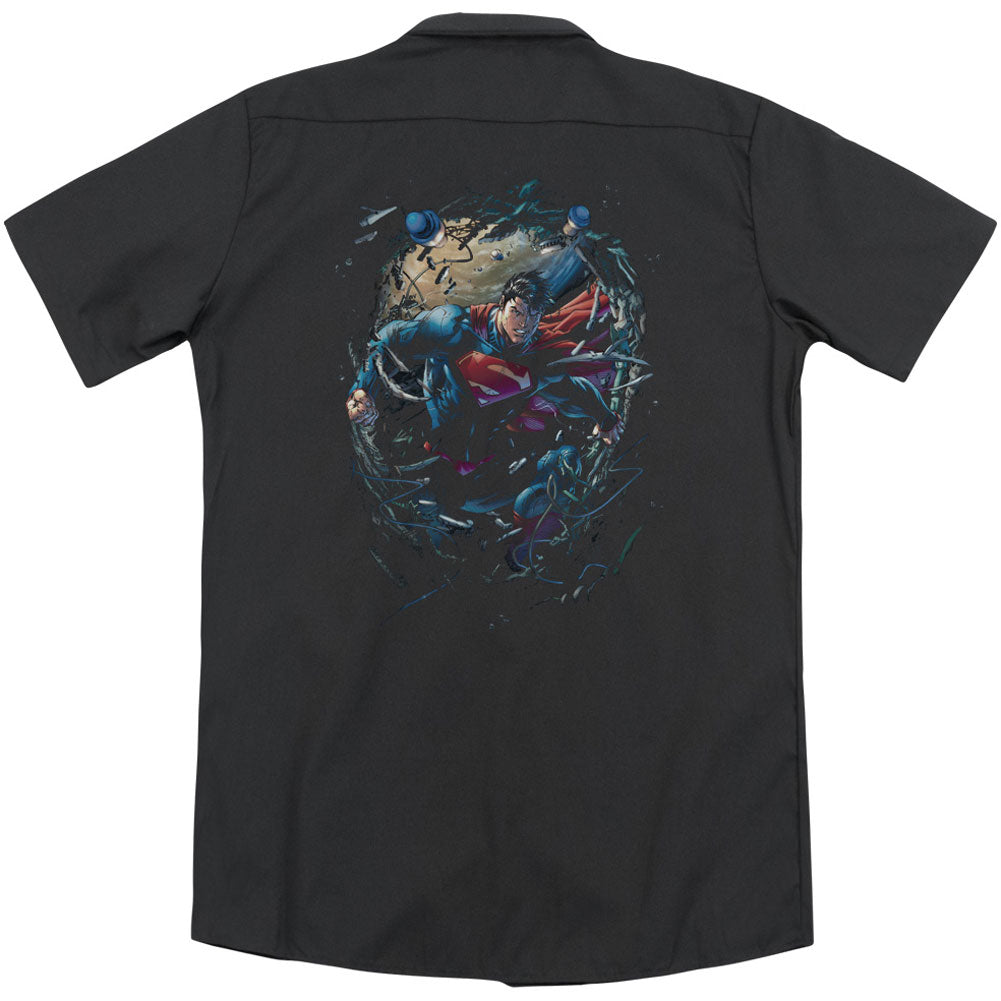 Superman Breaking Space(Back Print) Workshirt Back